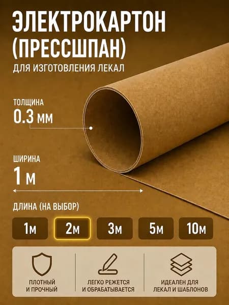 Электрокартон для изготовления лекал (лекало) 0.3 мм (2м)