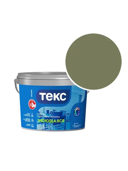 Краска моющаяся Текс Профи RAL 6013 (Тростниково-зелёный - Reed green) 1,8 л