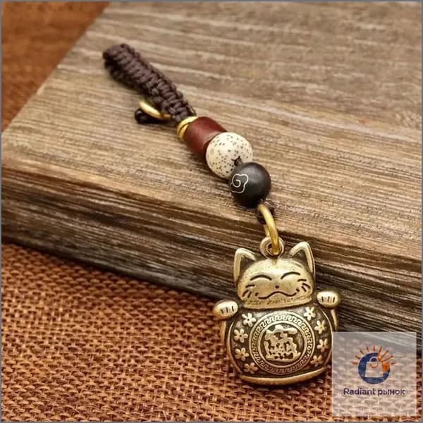 Эксклюзивный машущий японский кот удачи Maneki Neko, используемый в качестве брелока для ключей и сумок