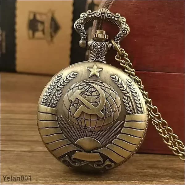 Винтажный карманные часы в советском стиле, памятный подарок с гравировкой СССР, ретро стиль