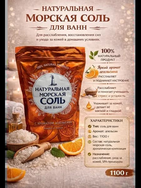 Натуральная морская соль для ванн