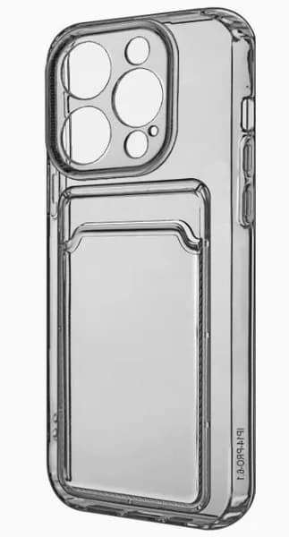 Чехол прозрачный IPhone 14 Pro с визитницей для карты