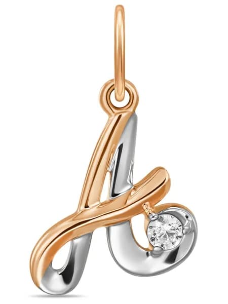 Подвеска из красного золота 585 пробы с фианитом MIUZ Diamonds