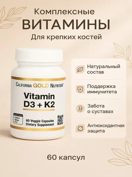 Витамин D3 + K2 60 капсул