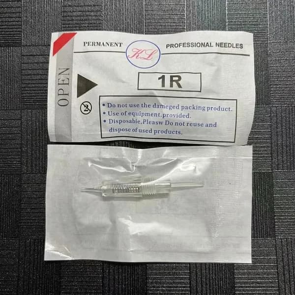 Иглы для татуажа картридж винтовые для аппарата перманентного макияжа 1R острые одноразовые стерильные профессиональные 10 шт