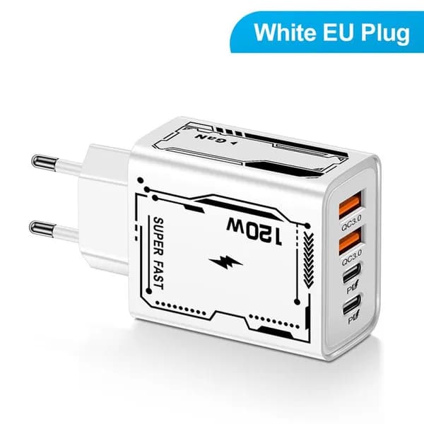 Зарядное устройство для быстрой зарядки PD + USB мощностью 120 Вт