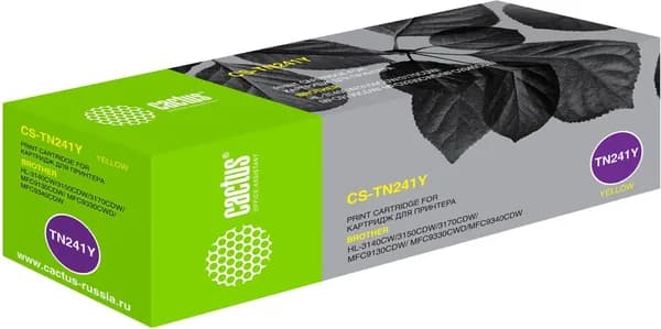 Картридж лазерный Cactus CS-TN241Y TN-241Y желтый (1400стр.) для Brother HL-3170CDW
