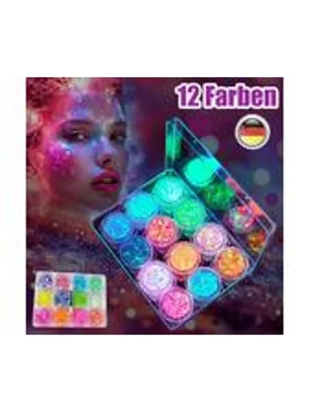Набор глиттера Festival Glitzer, 12 флуоресцентных цветов