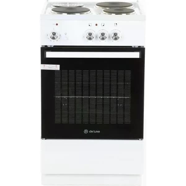Плита электрическая de luxe 5003.18э, 50 см, 3 конфорки, 46 л, эмалированная сталь, белый