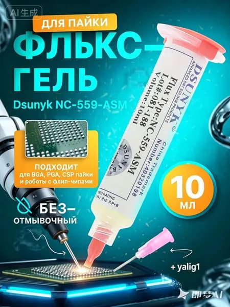 Паяльная маска Mechanic LVH900-LY двухкомпонентная с УФ/UV-отверждением зеленая 10г