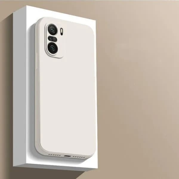 Чехол для Xiaomi Poco F3 силиконовый классическая полноразмерная модель, однотонная, с ровными гранями