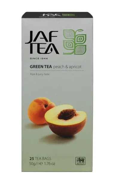 Чай JAF TEA Peach&Apricot зелёный с персиком и абрикосом, 25 пак.
