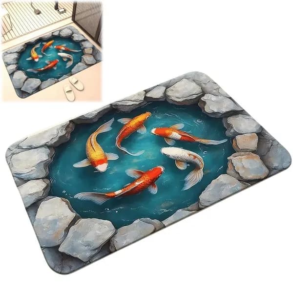 Коврик для ванной 40x60 см 3d-эффект серый металлик