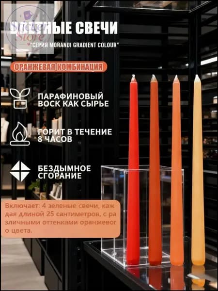 Свечи поминальные цифра 0, 25 см х 2.5 см, 4 шт