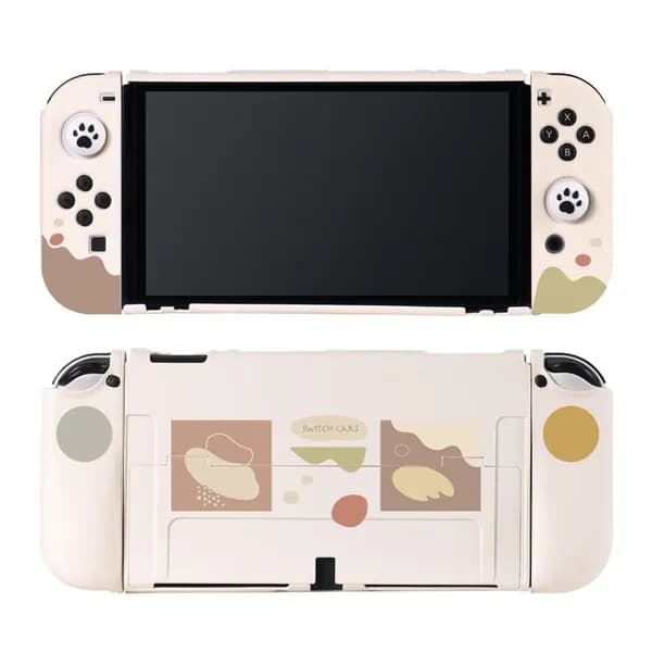 Защитный жесткий чехол для Nintendo OLED/Switch с встроенной подставкой защитное покрытие для консоли с поддержкой под просмотр