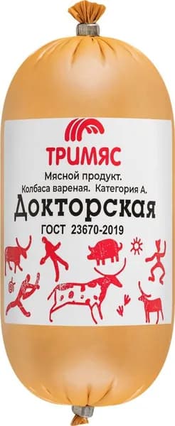 Колбаса вареная ТРИМЯС Докторская ГОСТ, 400г