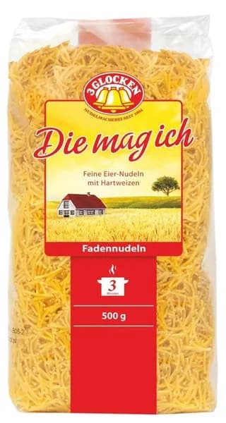 Макароны 3 GLOCKEN Die mag ich Мелкая вермишель Fadennudeln 500г