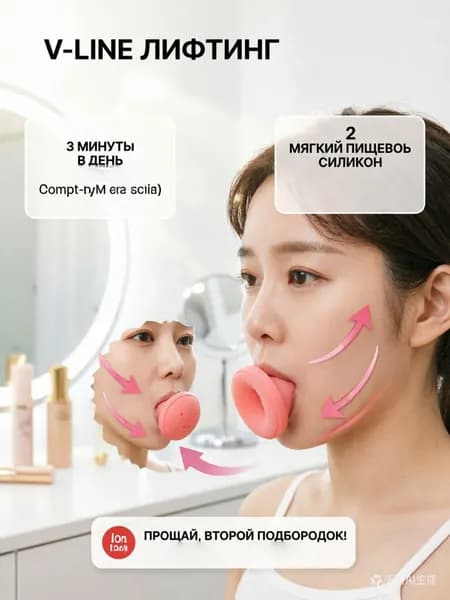 Тренажер для подтяжки овала лица и скул, силиконовый Face Slimmer для фейсфитнеса - лифтинг-гаджет для укрепления мышц, коррекция подбородка и омоложение