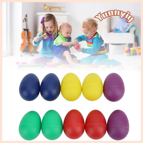 Музыкальные яйца, пластиковые, для детей, 10 ярких шейкеров