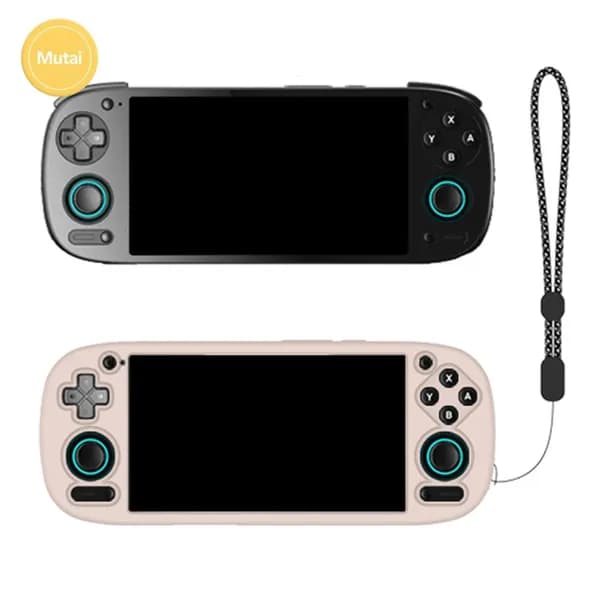 Силиконовый чехол для портативной игры: однотонный, точные отверстия, защита от падений, со шнурком