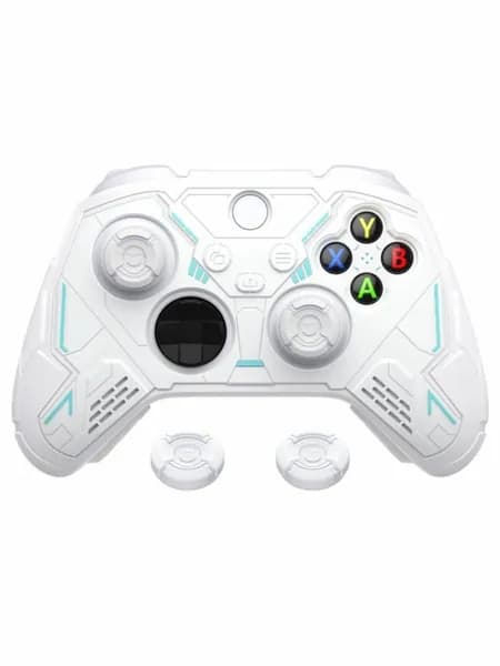 PlayVital Силиконовый чехол Stellar Mecha для контроллера Xbox Series X S, антискользящий с накладками на стики, белый серый