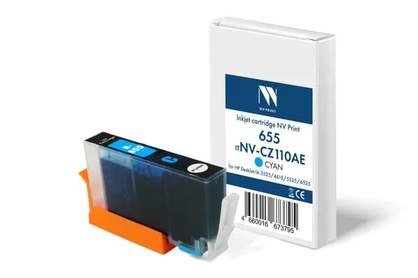 Струйный картридж NV Print 655 (NV-CZ110AE) Cyan для HP DeskJet IA 3525/4615/5525/6525 (15 мл ) совместимый
