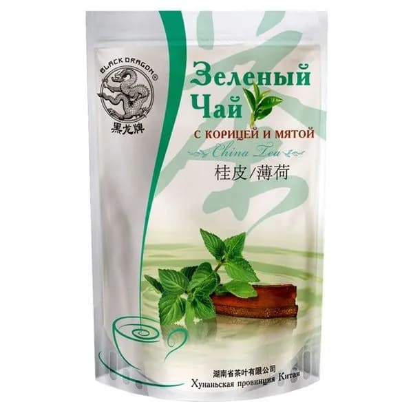 Чай Черный Дракон Зеленый с Корицей и Мятой, 100 г. м/у