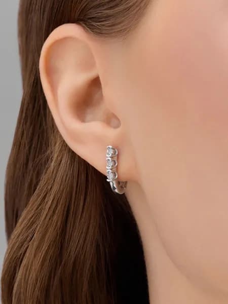 АЛЬКОР Серьги серебро 925 c 6 бриллиантами