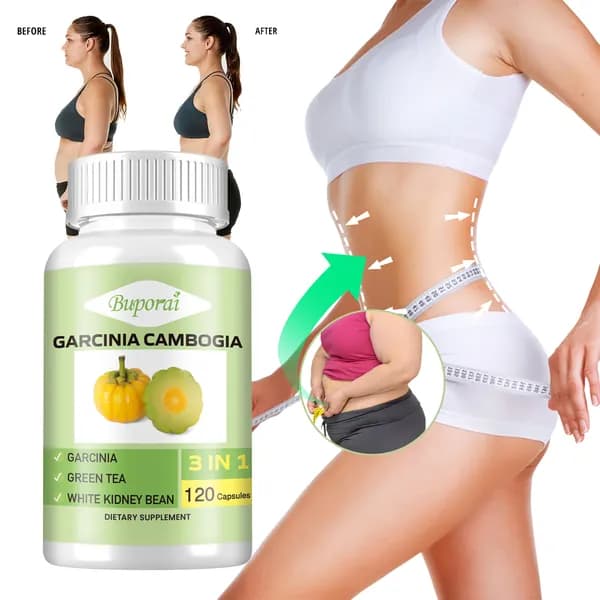 Добавка Buporai Garcinia Cambogia 3-в-1 - содержит экстракты зеленого чая и белой фасоли - способствует контролю веса