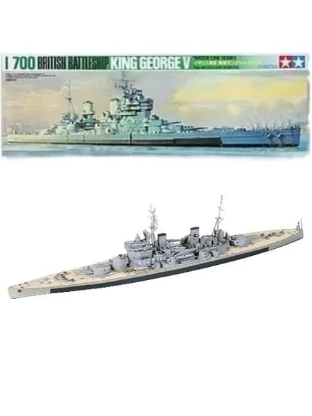 Собранная модель корабля ТАМИЯ серии 1/700 77525 Британский линкор "Король Георг V"