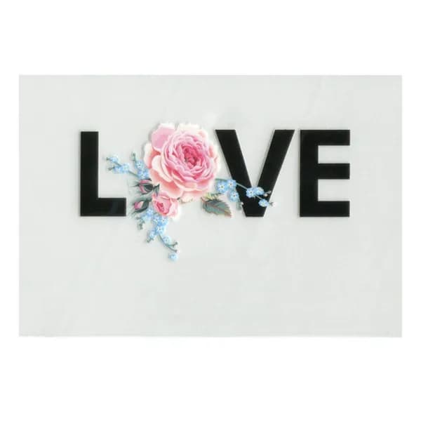 Термонаклейка для одежды, термотрансфер на одежду Любовь (Love), 5x10 см, Айрис