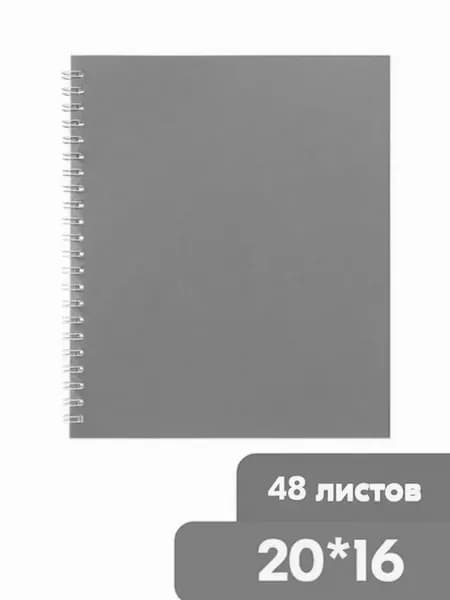 Тетрадь пластиковая серая обложка 48 листов имба