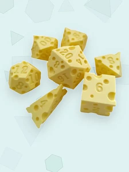 7 пластиковых многогранных кубиков D4 D8 D10, - Семеро умирают