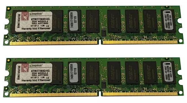 Оперативная память DDR2, 667 МГц, 2 x 2 ГБ (40T7983)