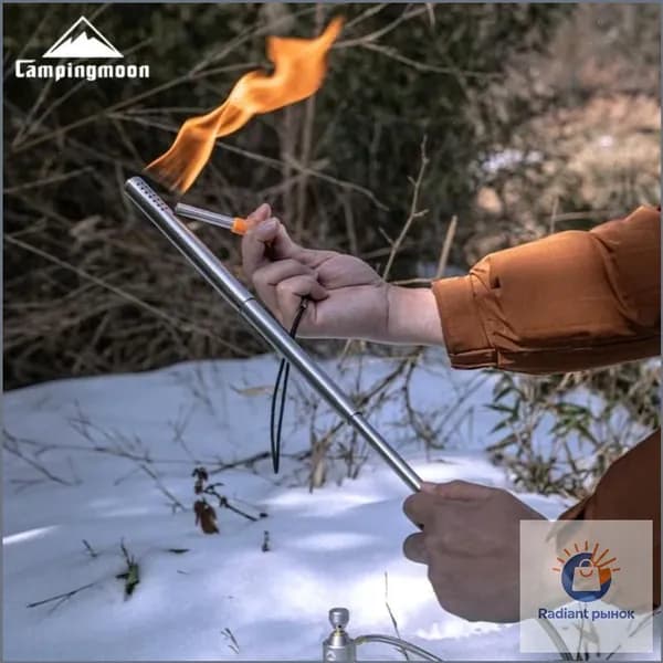 CAMPINGMOON XD-6-NE Газовая горелка-факел из нержавеющей стали, для кемпинга, розжига угля и гриля