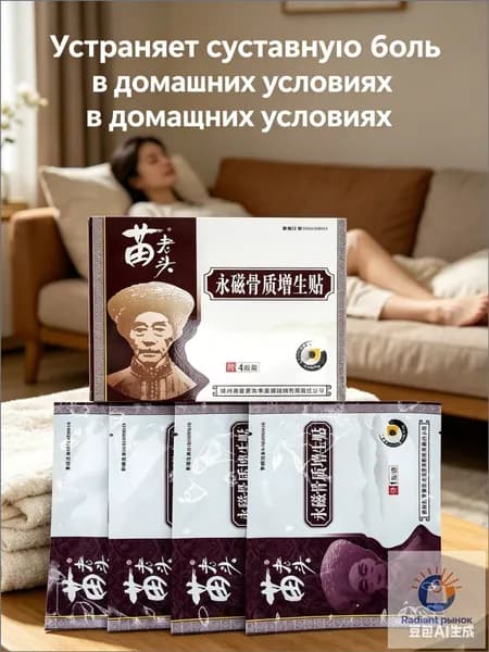 GEALFIS Магнитные лечебные пластыри Снятие боли в суставах 4 штуки Помощь при разрастании костной ткани Для домашнего курсового облегчения болевых ощущений в позвоночнике - 4 шт.