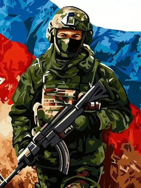 Алмазная Мозаика "ащитник Родины" 30х40 Алмазная Вышивка / Картина Стразами, Полная Выкладка