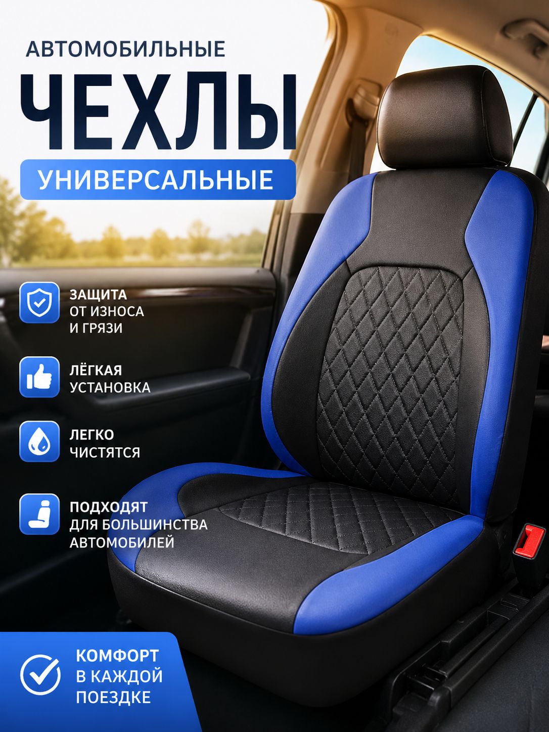 Автомобильный чехол на Сиденье водительское, Искусственная кожа