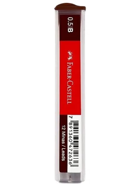 Грифели для механических карандашей Faber-Castell "Polymer", 12шт., 0,5мм, B (521501)