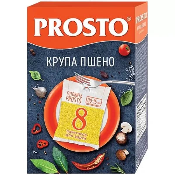 Prosto Пшено, в пакетиках для варки, 8 порций, 500 г /