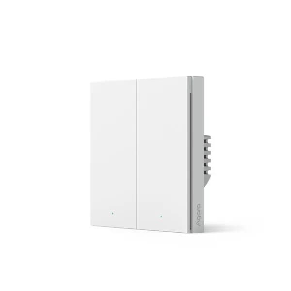 Выключатель двухклавишный с нейтралью Aqara Smart Wall Switch H1 EU/ работает с Apple HomeKit, Алисой от Яндекса, Марусей от VK Group и с семейством ассистентов Салют от Сбера