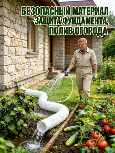 Гибкий гофрированный удлинитель водостока 90/110 мм, разборный шланг до 1.5 м с поворотными фитингами, универсальная дренажная труба