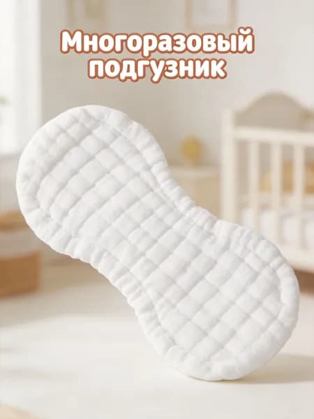 Набор белых пелёнок из хлопковой марли арахисовой формы для ухода за новорождёнными