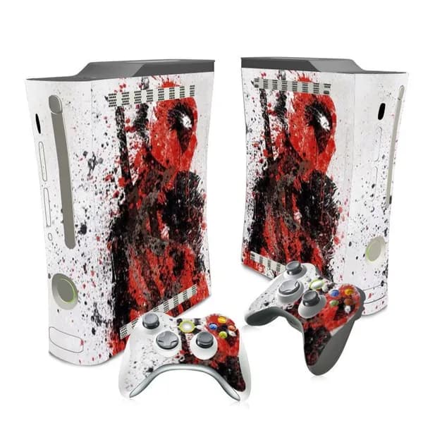 Пленка для наклейки игровой консоли подходит для толстой консоли Xbox360 с рисунком Человека-паука и Дэдпула