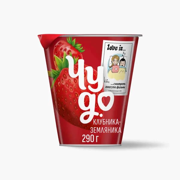Густой йогурт со вкусом Клубника-земляника, 2%, 290 г, Чудо