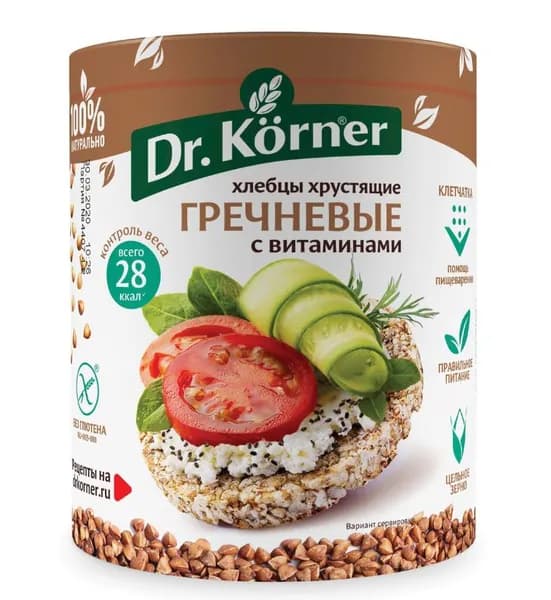 Dr. Korner Хлебцы Гречневые с витаминами, 100 г