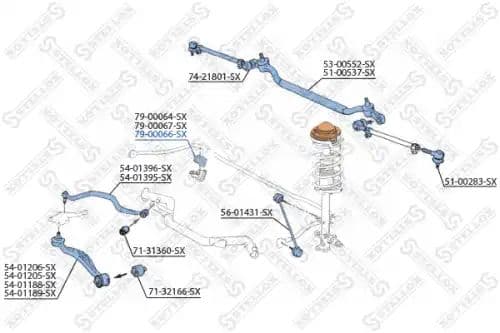 Втулка стабилизатора переднего d24 bmw e32 all 86-94/e34 2.5ix 91-97 79-00066-sx stellox