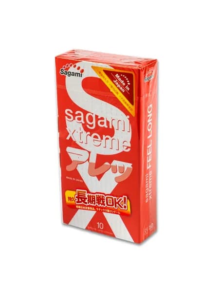 Презервативы латексные SAGAMI XTREME FEEL LONG 10 шт, 0.09 мм, продлевающие половой акт