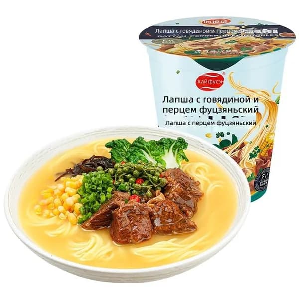 не жареная лапша быстрого приготовления Haifusheng, томатно-яичная, в чашке