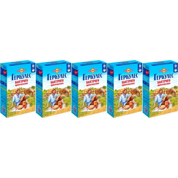 Хлопья Русский Продукт Геркулес овсяные быстрого приготовления 420 г, набор: 5 штук